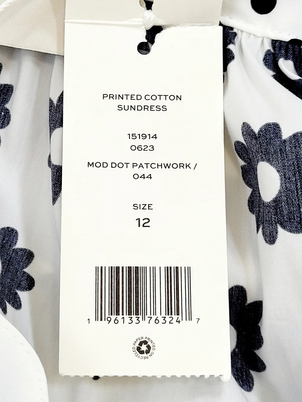 NWT TORY BURCH Mod Dot Patchwork Printed Cotton Sundress Tiered Dress Size 12